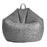 Max Large Size Stuffed Animal Storage Leathaire Bean Bag Chair Cover Gray-L