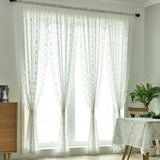 Max White Lace Sheer Curtain Rod Pocket Drape for Bedroom Living Room 140x180cm