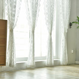 Max White Lace Sheer Curtain Rod Pocket Drape for Bedroom Living Room 140x180cm