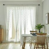 Max White Lace Sheer Curtain Rod Pocket Drape for Bedroom Living Room 140x180cm