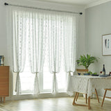 Max White Lace Sheer Curtain Rod Pocket Drape for Bedroom Living Room 140x180cm