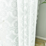Max White Lace Sheer Curtain Rod Pocket Drape for Bedroom Living Room 140x180cm
