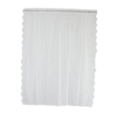Max White Lace Sheer Curtain Rod Pocket Drape for Bedroom Living Room 140x180cm