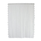 Max White Lace Sheer Curtain Rod Pocket Drape for Bedroom Living Room 140x180cm