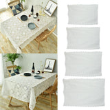 Max White Lace Gauze Tablecloth Dining Table Cloth Cover for Parties 143x220cm