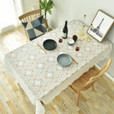 Max White Lace Gauze Tablecloth Dining Table Cloth Cover for Parties 143x220cm