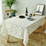 Max White Lace Gauze Tablecloth Dining Table Cloth Cover for Parties 143x220cm