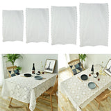 Max White Lace Gauze Tablecloth Dining Table Cloth Cover for Parties 143x220cm