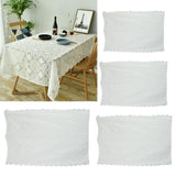Max White Lace Gauze Tablecloth Dining Table Cloth Cover for Parties 143x220cm
