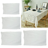 Max White Lace Gauze Tablecloth Dining Table Cloth Cover for Parties 143x220cm