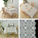 Max White Lace Gauze Tablecloth Dining Table Cloth Cover for Parties 143x220cm