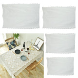 Max White Lace Gauze Tablecloth Dining Table Cloth Cover for Parties 143x220cm