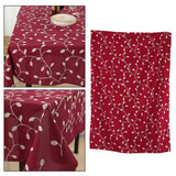 Max Embroidery Cotton Tablecloth Dining Table Cloth Cover Wine Red 140x140cm