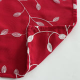 Max Embroidery Cotton Tablecloth Dining Table Cloth Cover Wine Red 140x140cm