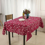 Max Embroidery Cotton Tablecloth Dining Table Cloth Cover Wine Red 140x140cm
