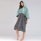 Max Women Men  Thick Beach Robe Surf Swimming Bath Robe Hooded Poncho Towel