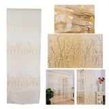 Max 1 Panel Plum blossom Embroidered Voile Blockout Curtains  Yellow_100x270cm