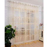 Max 1 Panel Plum blossom Embroidered Voile Blockout Curtains  Yellow_100x270cm