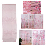 Max 1 Panel Plum blossom Embroidered Voile Blockout Curtains  Pink _100x270cm