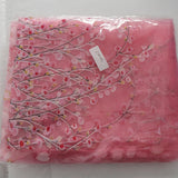 Max 1 Panel Plum blossom Embroidered Voile Blockout Curtains  Pink _100x270cm