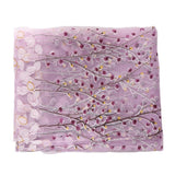 Max 1 Panel Plum blossom Embroidered Voile Blockout Curtains  Purple _100x270cm
