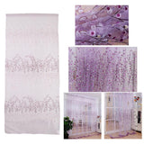 Max 1 Panel Plum blossom Embroidered Voile Blockout Curtains  Purple _100x270cm