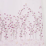 Max 1 Panel Plum blossom Embroidered Voile Blockout Curtains  Purple _100x270cm