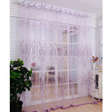 Max 1 Panel Plum blossom Embroidered Voile Blockout Curtains  Purple _100x270cm