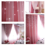 Max Blackout Curtains Kids Room Curtain Creative Hollow Star Panels   Pink