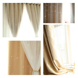Max Blackout Curtains Kids Room Curtain Creative Hollow Star Panels   Beige