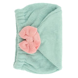 Max Absorbent Hair Dry Towel Cap Quick Dry Shower Bath Hair Cap Hat Light Green