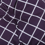 Max Square Cotton Dining Chair Seat Cushion Pad with Ties Grid Purple-35cm