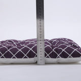 Max Square Cotton Dining Chair Seat Cushion Pad with Ties Grid Purple-35cm