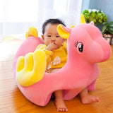 Max Soft Plush Unicorn Shape Foot Stool Cover  Pink