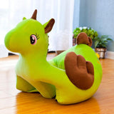 Max Soft Plush Unicorn Shape Foot Stool Cover  Green