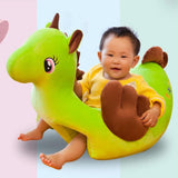 Max Soft Plush Unicorn Shape Foot Stool Cover  Green