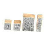 Maxbell Vintage Wood Fine Art Stamps Creative Stationery in Tin Box  Style_1
