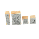 Maxbell Vintage Wood Fine Art Stamps Creative Stationery in Tin Box  Style_1