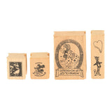Maxbell Vintage Wood Fine Art Stamps Creative Stationery in Tin Box  Style_1