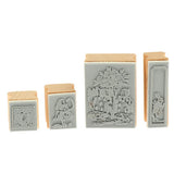 Maxbell Vintage Wood Fine Art Stamps Creative Stationery in Tin Box  Style_5