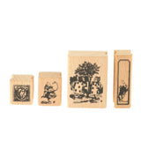 Maxbell Vintage Wood Fine Art Stamps Creative Stationery in Tin Box  Style_5