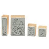 Maxbell Vintage Wood Fine Art Stamps Creative Stationery in Tin Box  Style_5