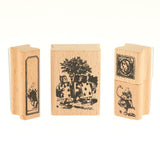 Maxbell Vintage Wood Fine Art Stamps Creative Stationery in Tin Box  Style_5