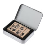 Maxbell Vintage Wood Fine Art Stamps Creative Stationery in Tin Box  Style_6
