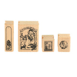 Maxbell Vintage Wood Fine Art Stamps Creative Stationery in Tin Box  Style_6