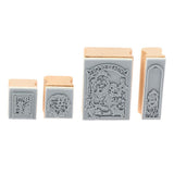Maxbell Vintage Wood Fine Art Stamps Creative Stationery in Tin Box  Style_6
