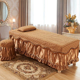 Max Beauty Massage Table Skirt Bed Valance Sheet & Pillow Case Camel - Aladdin Shoppers