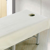 Cosmetic Salon Sheets Bed Table Cover Sheets with Hole,190x80cm Beige