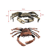 Max Chinese Bronze Tea Pet LifeLike Crawl Crab Tea Ceremony Decor Green Crab
