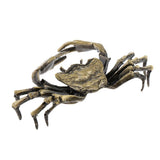 Max Chinese Bronze Tea Pet LifeLike Crawl Crab Tea Ceremony Decor Green Crab